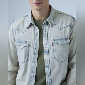 LEVI'S SAN FRANCISCO WESTERN DENIM SHIRT ALL PEARL BUTTON Down Size XXL